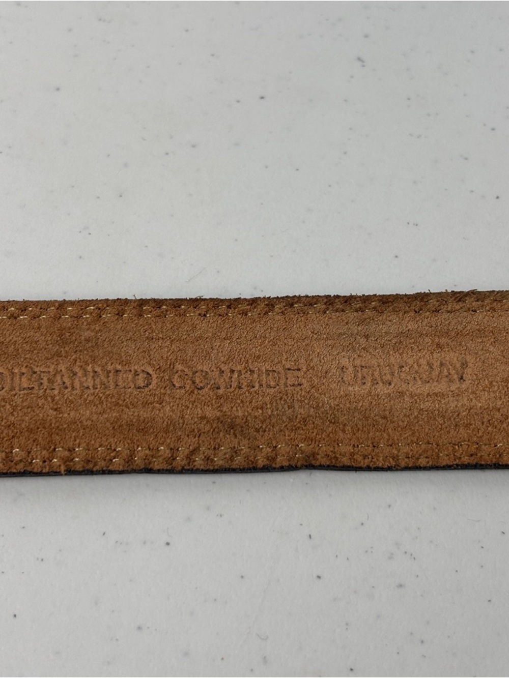 Belt Burgundy Brass Buckle 36 - Picture 3 of 7